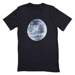 Black Graphic T-Shirt - Medium Women's - John Muir Forest Quote